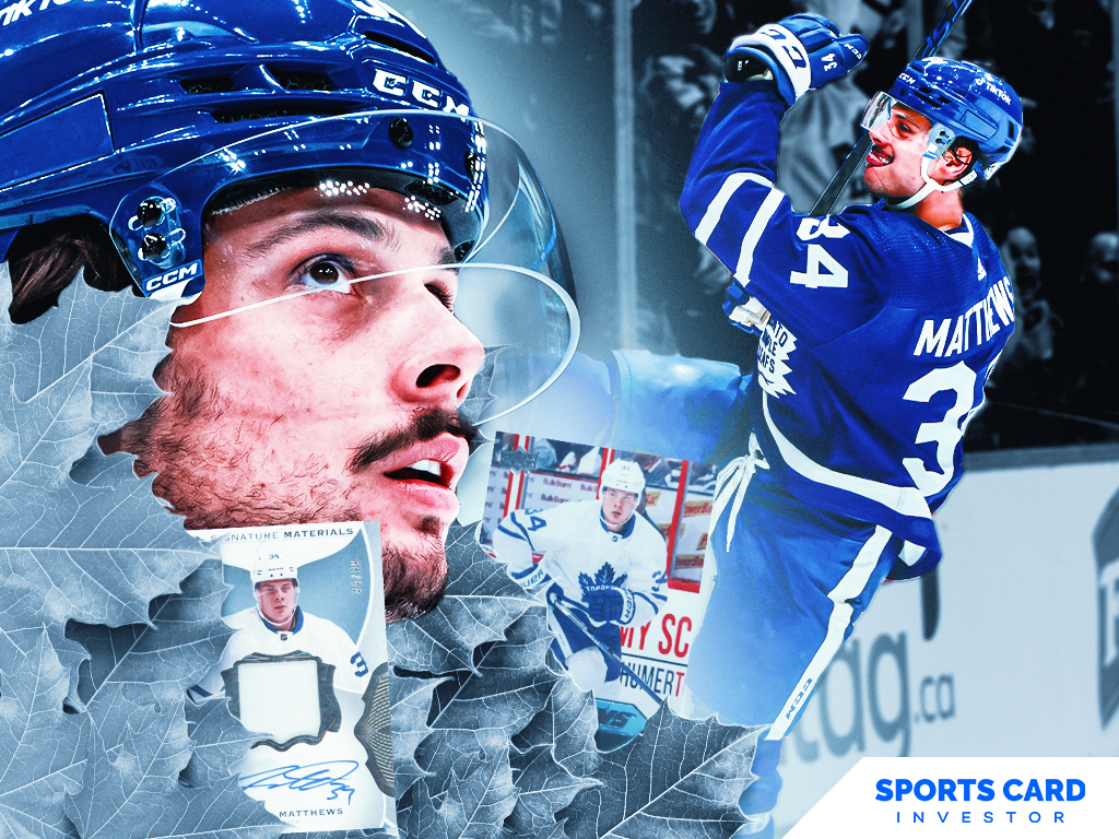 Download Auston Matthews in-game action shot Wallpaper